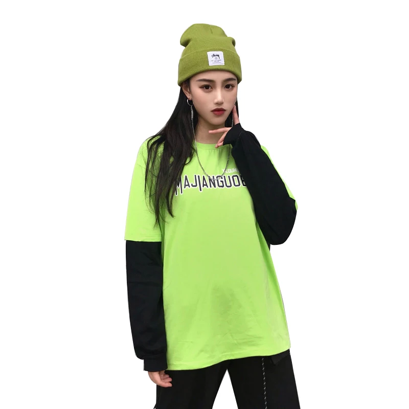 Lychee Girls Harajuku Letter Patchwork Fake Two Pieces T Shirts Letter Print Color Block Crew Neck Long Sleeve Women T-shirts
Lychee Girls Harajuku Letter Patchwork Fake Two Pieces T Shirts Letter Print Color Block Crew Neck Long Sleeve Women T-shirts