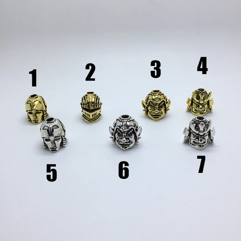6PC Big size Paracord Beads Metal Charms Skull For Bracelet Accessories DIY Pendant Buckle for Knife Lanyards | Спорт и развлечения