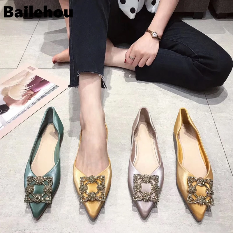 Bailehou Women Flat Shoes 2019 Elegant Bling Crystal Buckle Women Flat Ballet Shoes Pointed Toe Flats Shoes Lady Shiny Flat
Bailehou Women Flat Shoes 2019 Elegant Bling Crystal Buckle Women Flat Ballet Shoes Pointed Toe Flats Shoes Lady Shiny Flat