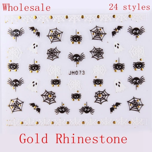 24pcs Gold Rhinestone Nail Art Halloween Self Adhesive Stickers Black White
24pcs Gold Rhinestone Nail Art Halloween Self Adhesive Stickers Black White