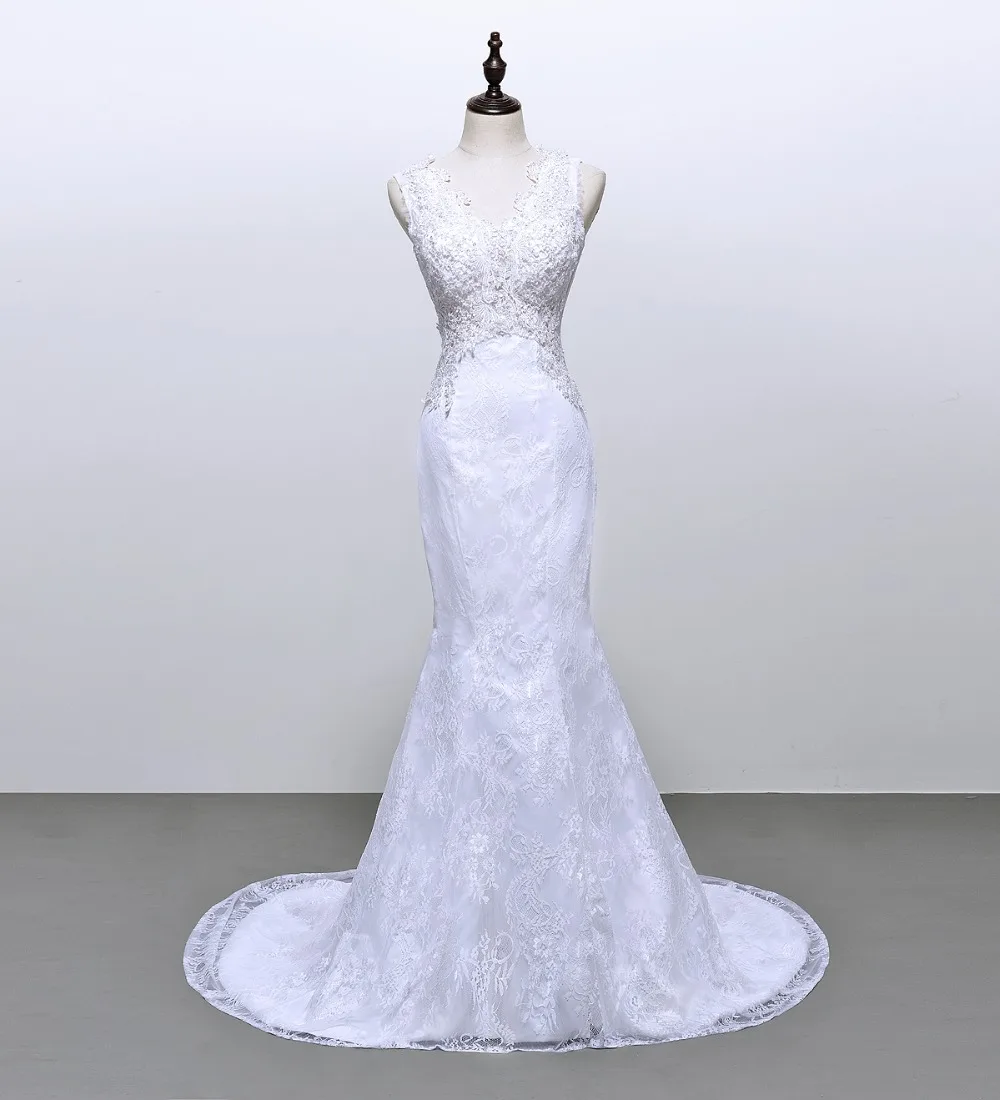 Solovedress Elegant Mermaid Sleeveless V Neck Lace Tulle Wedding Dress Backless Lace Up White Beach Bridal Gown Slim Fit SLW56
Solovedress Elegant Mermaid Sleeveless V Neck Lace Tulle Wedding Dress Backless Lace Up White Beach Bridal Gown Slim Fit SLW56