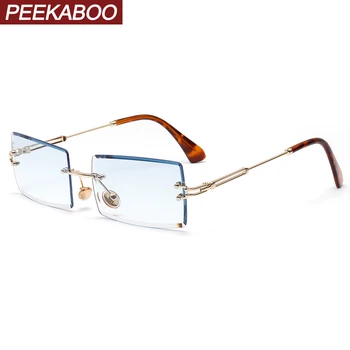 Peekaboo retro frameless sunglasses female clear green blue rectangular sun glasses for women uv400 gifts ladies metal
Peekaboo retro frameless sunglasses female clear green blue rectangular sun glasses for women uv400 gifts ladies metal
