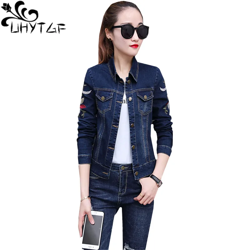 UHYTGF chaquetas mujer primavera Denim Jacket Women Short Embroidery Jeans Jacket Ladies Plus size BomberJacket Coat Female 535
UHYTGF chaquetas mujer primavera Denim Jacket Women Short Embroidery Jeans Jacket Ladies Plus size BomberJacket Coat Female 535