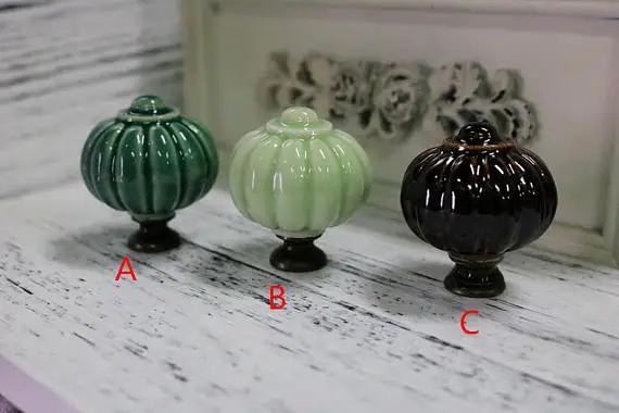 Pumpkin Ceramic Knobs Drawer Knob Pulls Handles Dresser Knob Kitchen Cabinet Door Handles Light Dark Green Brown
Pumpkin Ceramic Knobs Drawer Knob Pulls Handles Dresser Knob Kitchen Cabinet Door Handles Light Dark Green Brown