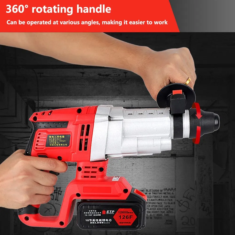 20V Electric Impact Drill Rotary Hammer Brushless Motor Cordless Hammer Electric Drill Power Tool Electric Pick Switch Freely
20V Electric Impact Drill Rotary Hammer Brushless Motor Cordless Hammer Electric Drill Power Tool Electric Pick Switch Freely