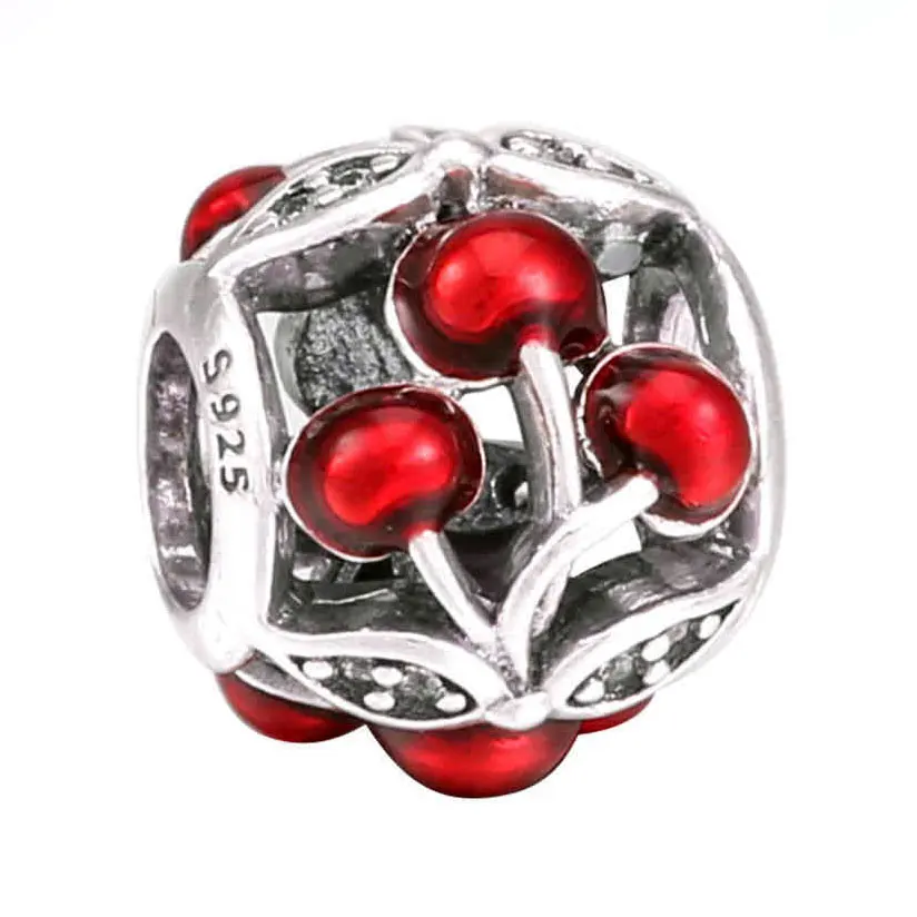 Authentic 925 Sterling Silver Charm Openwork Enamel Sweet Cherries Charms Fit Pandora Bracelet Bangle Diy Jewelry
Authentic 925 Sterling Silver Charm Openwork Enamel Sweet Cherries Charms Fit Pandora Bracelet Bangle Diy Jewelry