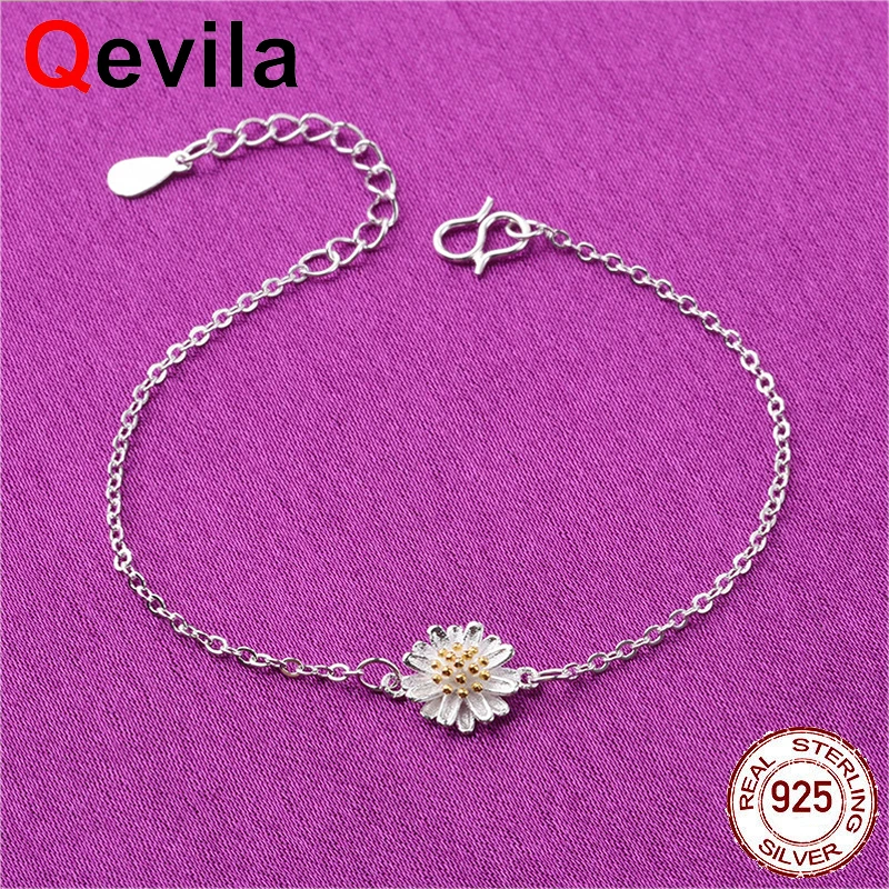 Qevila Elegant Sun Flower Charm Bracelet Bangles Jewelry Gift 2019 New Fashion 925 Sterling Silver Simple Bracelets for Women
Qevila Elegant Sun Flower Charm Bracelet Bangles Jewelry Gift 2019 New Fashion 925 Sterling Silver Simple Bracelets for Women