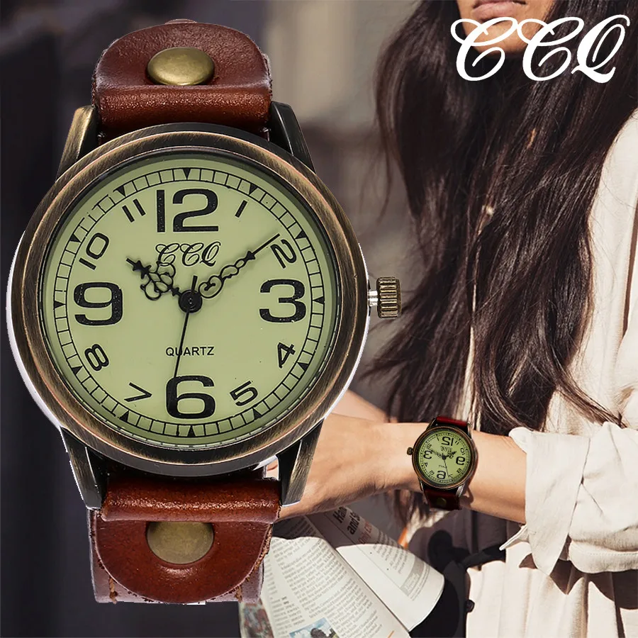 

CCQ Luxury Brand Leather Quartz Watch Women Men Ladies Fashion Bracelet Wristwatches Clock relogio feminino masculino