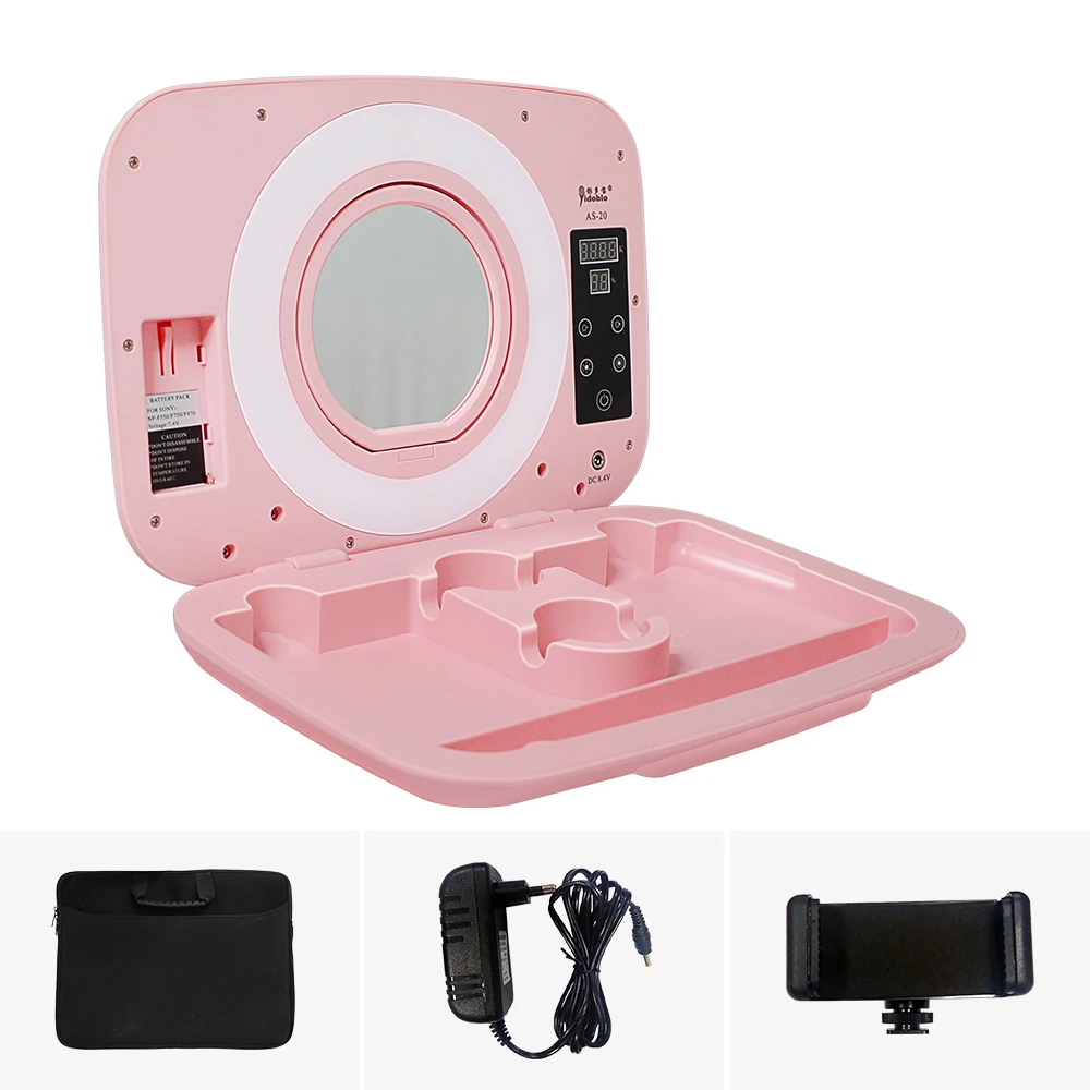 Yidoblo AS-20 make-up ring lamp box with handbag Dimmable 2800-9900K bio-color ring light box touch screen make up box
Yidoblo AS-20 make-up ring lamp box with handbag Dimmable 2800-9900K bio-color ring light box touch screen make up box