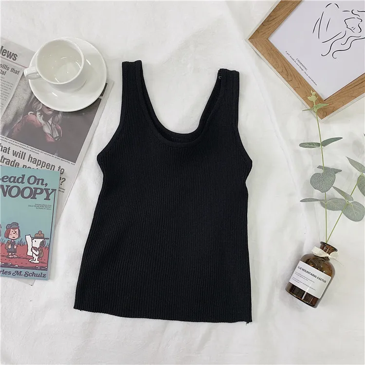 Solid Simple Elastic Slim Sleeveless Basic All Match Fashion Vintage Classic 2019 New Spring Female Women Tank Tops
Solid Simple Elastic Slim Sleeveless Basic All Match Fashion Vintage Classic 2019 New Spring Female Women Tank Tops