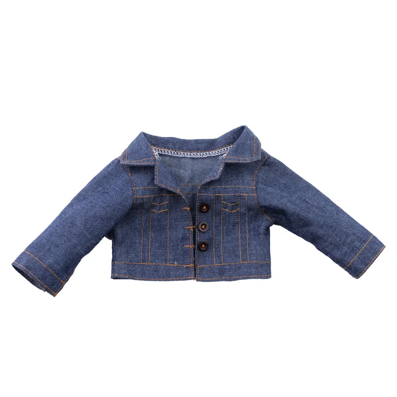 New hot 16inch/17inch/18inch doll clothes high quality doll denim jacket to give children the best Christmas gift
New hot 16inch/17inch/18inch doll clothes high quality doll denim jacket to give children the best Christmas gift