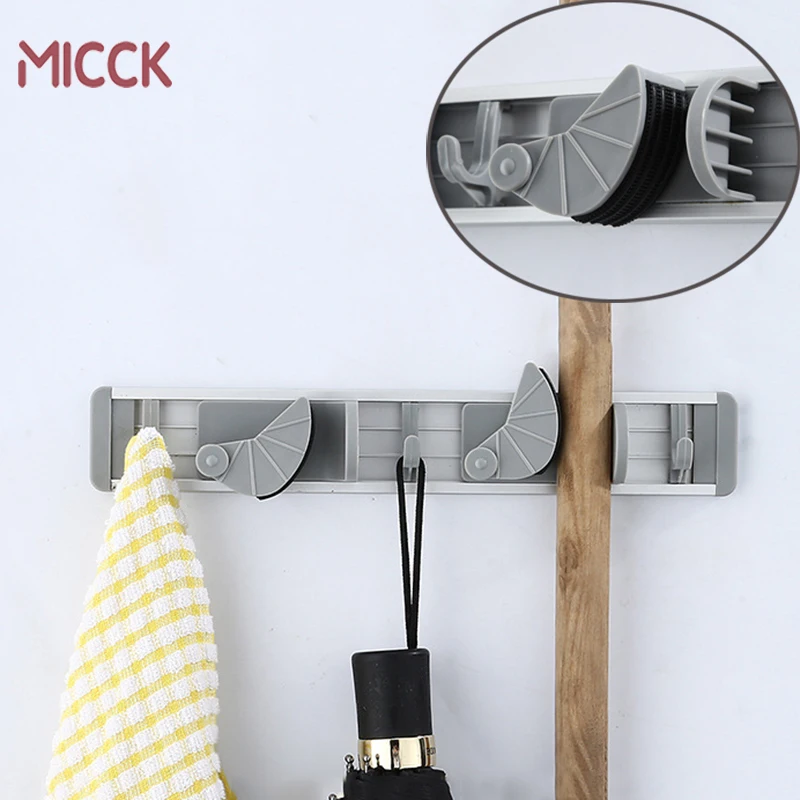 MICCK Kitchen Storage Tool Holder 2/3/4 Position With 3/4/5 Hooks Wall Mounted Storage Organizer Mop Bathroom Storage Racks Tool 
MICCK Kitchen Storage Tool Holder 2/3/4 Position With 3/4/5 Hooks Wall Mounted Storage Organizer Mop Bathroom Storage Racks Tool