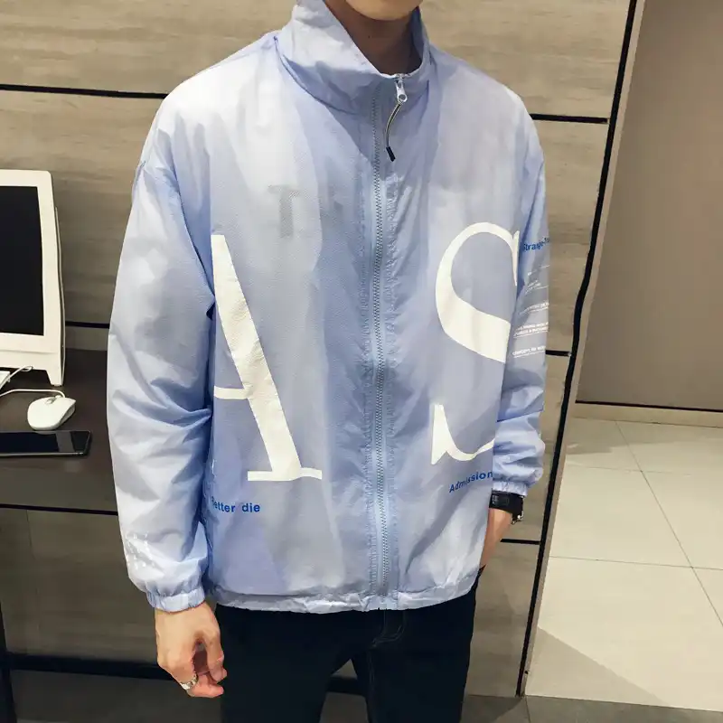 baby blue bomber jacket mens