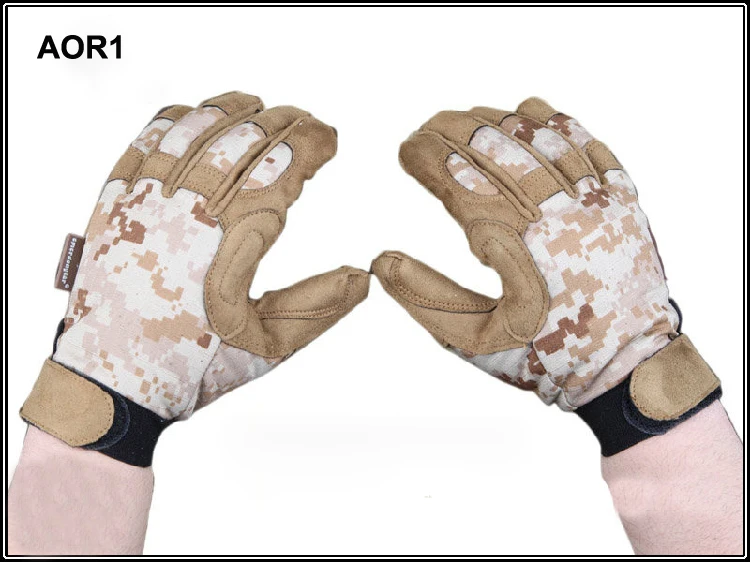 Image Cool weather shooting gloves AOR1 Full finger ligth assault gloves AOR2 camo special operations patrol gloves tactical