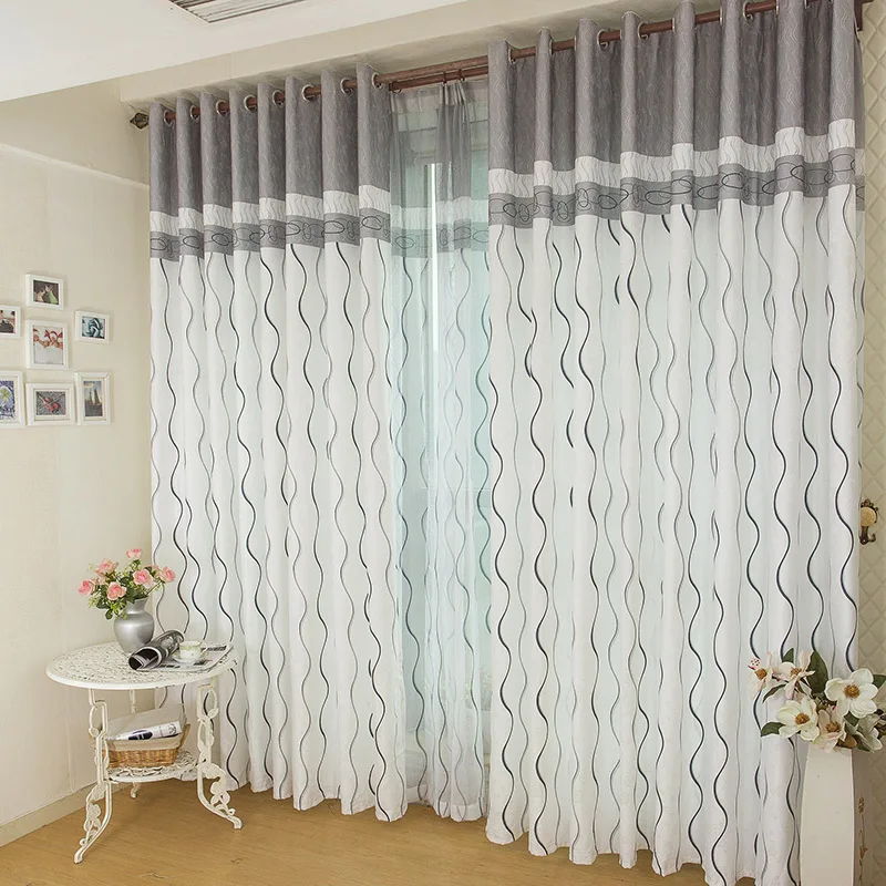 Online Kaufen Großhandel grau streifen vorhänge aus China grau streifen