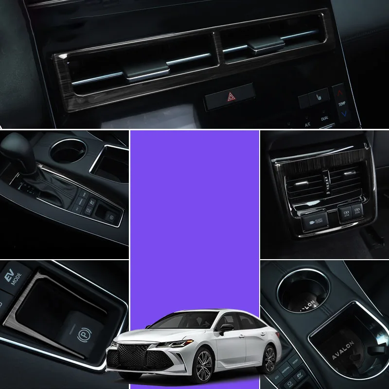 Electronic handbrake Rear exhaust vent Gear strip Water coaster Central control sticker Accessories For Toyota AVALON 2019 2020
Electronic handbrake Rear exhaust vent Gear strip Water coaster Central control sticker Accessories For Toyota AVALON 2019 2020