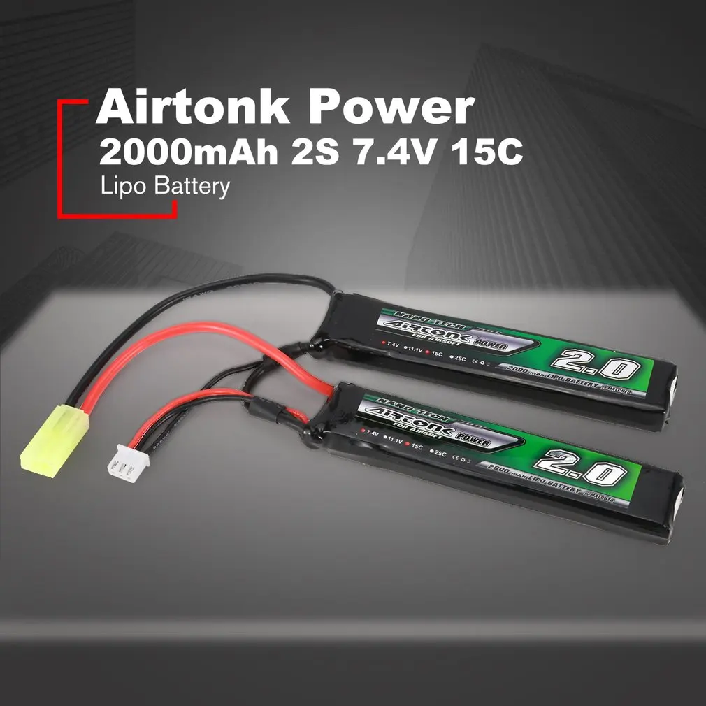 New Airtonk Power 7.4V 2000mAh 15C 2S/3S 11.1V 15C Lipo Battery Mini Tamiya Plug Rechargeable Double Cell for Model Gun Toy Gift
New Airtonk Power 7.4V 2000mAh 15C 2S/3S 11.1V 15C Lipo Battery Mini Tamiya Plug Rechargeable Double Cell for Model Gun Toy Gift
