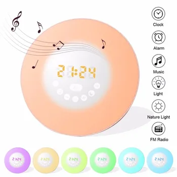 Multi-functional Radio XH303 Sunrise Smart Awakening Alarm Clock 7 Color Changed led Small Night Light Morning Awakening Radio
Multi-functional Radio XH303 Sunrise Smart Awakening Alarm Clock 7 Color Changed led Small Night Light Morning Awakening Radio