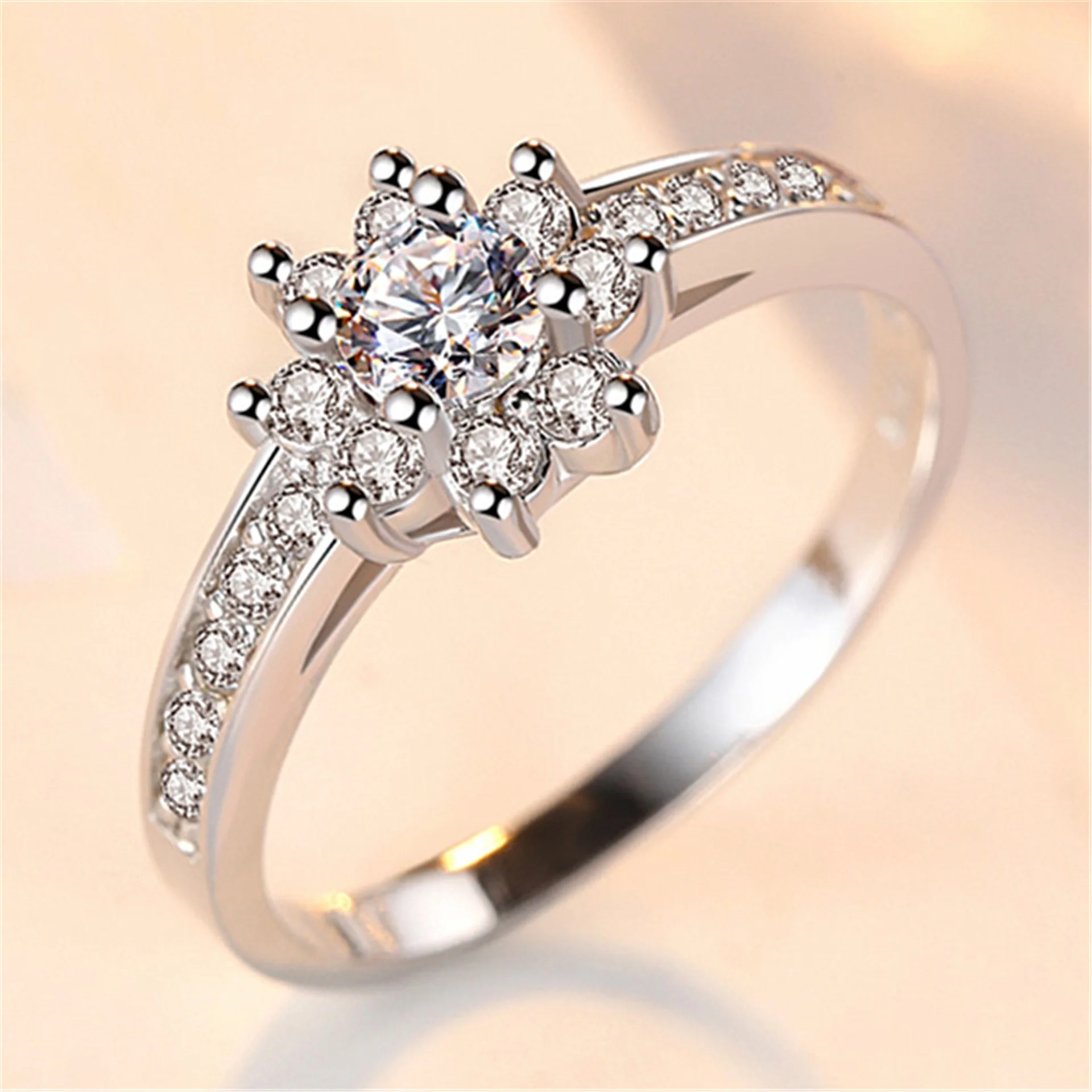 Exquisite Lady Engagement Wedding Ring Fashion Zircon Silver Plated Ring Holiday Gift Jewelry
Exquisite Lady Engagement Wedding Ring Fashion Zircon Silver Plated Ring Holiday Gift Jewelry