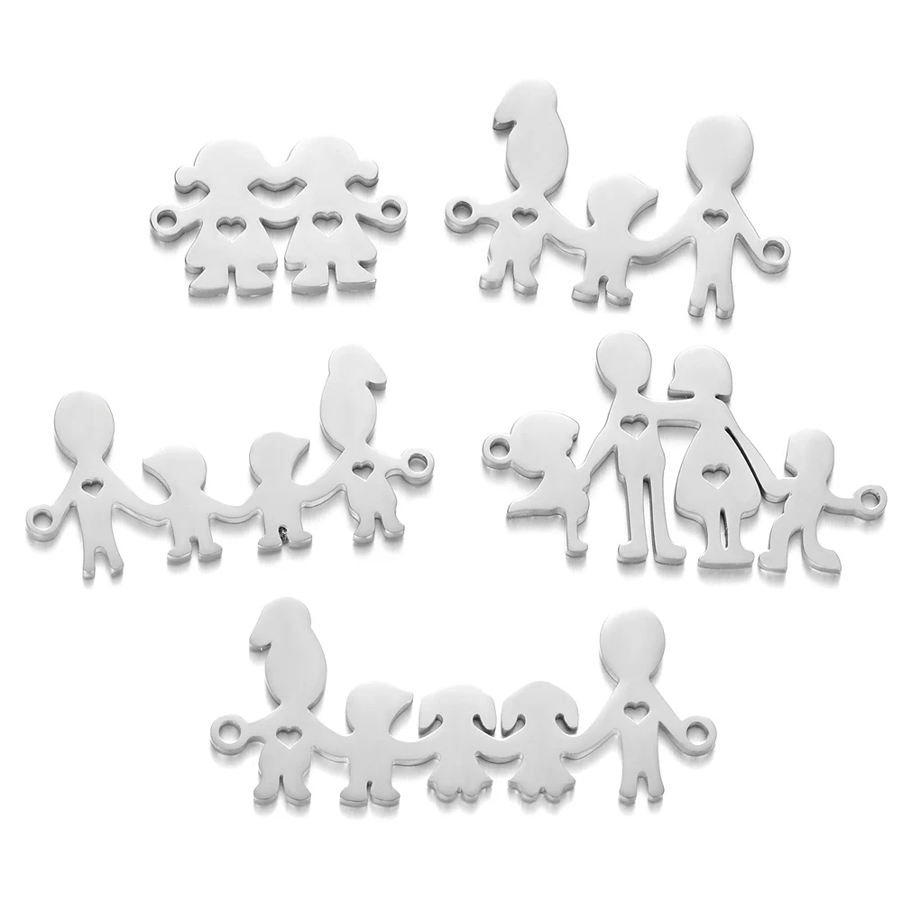 5pcs/lot Family Members Pendant DIY Accessories Mirror Polish Stainless Steel Jewelry Mom Dad Sisters Brothers hand in hand
5pcs/lot Family Members Pendant DIY Accessories Mirror Polish Stainless Steel Jewelry Mom Dad Sisters Brothers hand in hand