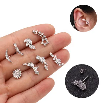 TTLIFE 1PC Silver Color Curved Wave Bar Cz Moon Star Cartilage Stud Helix Cartilage Piercing Jewelry Tragus Rook Conch Earring
TTLIFE 1PC Silver Color Curved Wave Bar Cz Moon Star Cartilage Stud Helix Cartilage Piercing Jewelry Tragus Rook Conch Earring