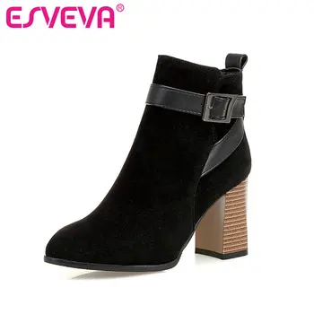 ESVEVA 2020 Women Shoes Winter Ankle Boots Black Fashion High Heel PU Leather Pointed Toe Motorcycle Platform Boots Size 34-43
ESVEVA 2020 Women Shoes Winter Ankle Boots Black Fashion High Heel PU Leather Pointed Toe Motorcycle Platform Boots Size 34-43