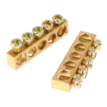 10pcs 5-Hole Terminal Block Connector Strip Electrical Distribution Wire Screw Terminal Brass Ground Neutral Bar
10pcs 5-Hole Terminal Block Connector Strip Electrical Distribution Wire Screw Terminal Brass Ground Neutral Bar