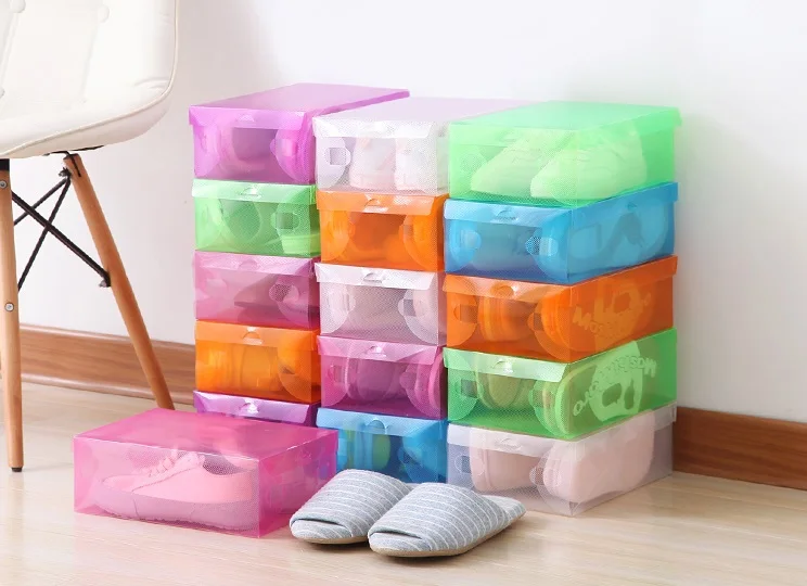 Flipped Lady's Crystal Shoe Box Colorful candy transparent plastic shoes storage case Desktop Sundry casket 18x28x9.5CM
Flipped Lady's Crystal Shoe Box Colorful candy transparent plastic shoes storage case Desktop Sundry casket 18x28x9.5CM