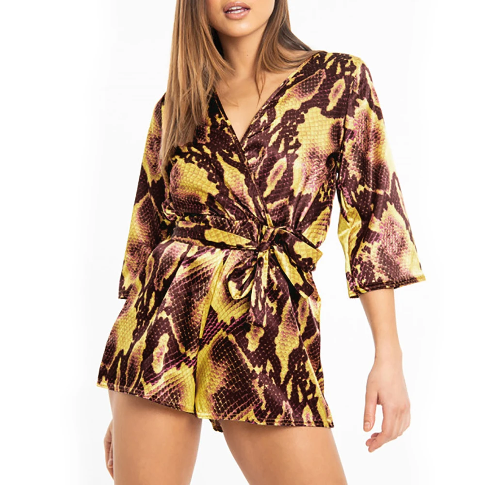 New Summer Women Leopard Fur Printed Jumpsuit PLus Size Lace Up Mid-sleeve V Neck Romper Lady Burlesque Waist Cincher
New Summer Women Leopard Fur Printed Jumpsuit PLus Size Lace Up Mid-sleeve V Neck Romper Lady Burlesque Waist Cincher