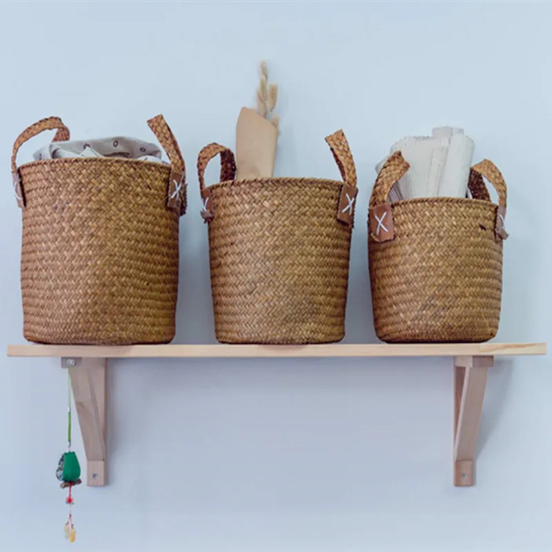 Round non-rattan Basket With Handle Seaweed Knitting Process Natural Environmental Protection Dirty Bucket Laundry Basket
Round non-rattan Basket With Handle Seaweed Knitting Process Natural Environmental Protection Dirty Bucket Laundry Basket