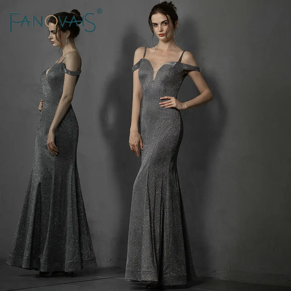 Silver Gray Shinny Evening Dresses Long Off Shoulder Mermaid Prom Dress 2019 Vestido de Fiesta Longo abiye gece elbisesi
Silver Gray Shinny Evening Dresses Long Off Shoulder Mermaid Prom Dress 2019 Vestido de Fiesta Longo abiye gece elbisesi