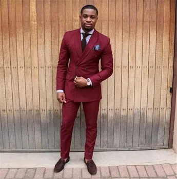 Burgundy Custom Made Double Breasted Men Wedding Suits Male Slim Fit 2 PCs Jacket+Pants For Wedding Groom Prom Party Tuxedos
Burgundy Custom Made Double Breasted Men Wedding Suits Male Slim Fit 2 PCs Jacket+Pants For Wedding Groom Prom Party Tuxedos