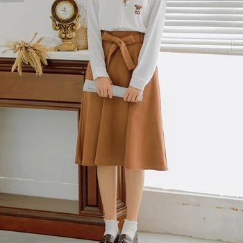 High Waist Bow Belt Skirt Female Autumn Winter Knee-length Skirt Sexy Streetwear Women Solid Color Fashion Student Style Skirt
High Waist Bow Belt Skirt Female Autumn Winter Knee-length Skirt Sexy Streetwear Women Solid Color Fashion Student Style Skirt