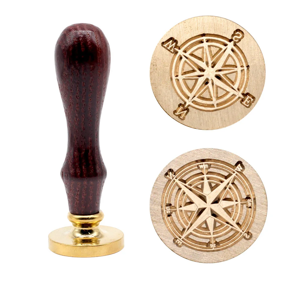 

Metal Retro Diy Craft Envelop Stamps Classic Sealing Wax Stamp Wood Handle Ancient Horoscope Wedding Invitations Wax Seal Stamp