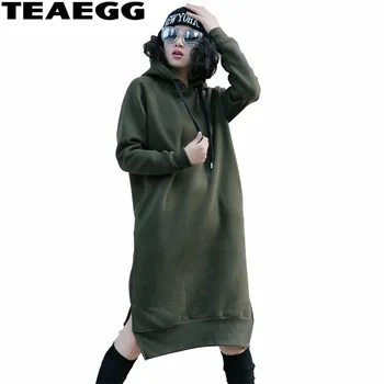 TEAEGG Casual Autumn Dress Women Clothes Loose Green Dress Female Plus Velvet Hooded Winter Dresses Women 2020 Vestidos AL636
TEAEGG Casual Autumn Dress Women Clothes Loose Green Dress Female Plus Velvet Hooded Winter Dresses Women 2020 Vestidos AL636