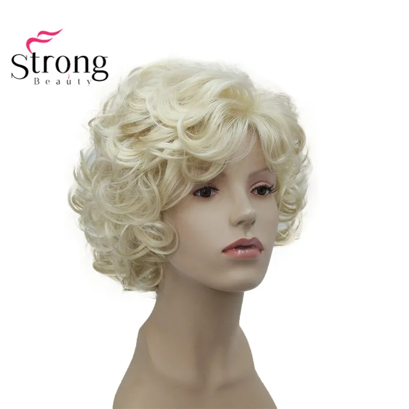 

StrongBeauty Short Soft Shaggy Layered Cute Blonde Curly Wavy Short Synthetic Women's daily full Wig