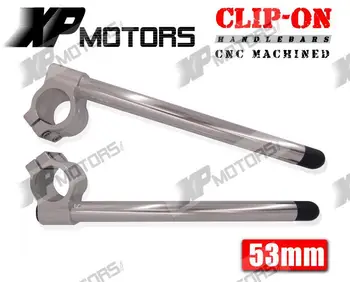 53mm 7 Degree CNC Clip-On HandleBars For Ducati 748 749 848 1098 1198 916 996 999 Silver
53mm 7 Degree CNC Clip-On HandleBars For Ducati 748 749 848 1098 1198 916 996 999 Silver