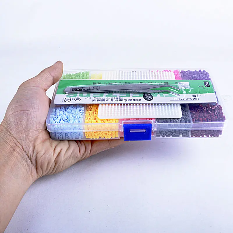 3mm mini Beads 15 Grid Box (7500 Beads+1 Small Pegboard + 1 Tweezer +2 Iron Papers) Hama Perler Fuse Beads Pixel DIY Handmake
3mm mini Beads 15 Grid Box (7500 Beads+1 Small Pegboard + 1 Tweezer +2 Iron Papers) Hama Perler Fuse Beads Pixel DIY Handmake