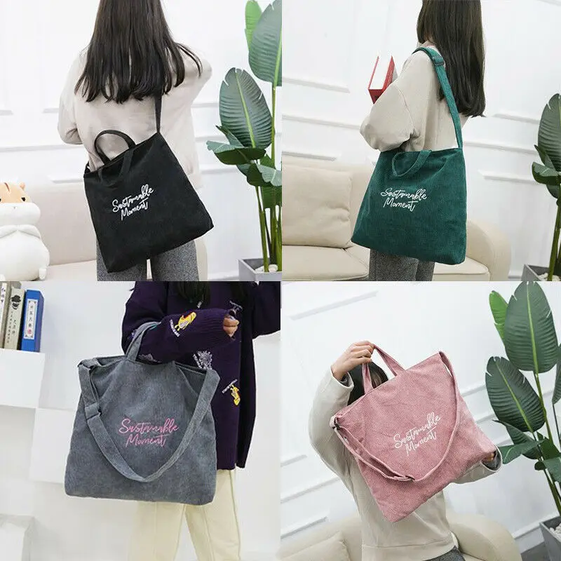 High Capacity Women Lady Fashion Corduroy Ladies Casual Shoulder Bag Foldable Reusable Messenger Bag
High Capacity Women Lady Fashion Corduroy Ladies Casual Shoulder Bag Foldable Reusable Messenger Bag