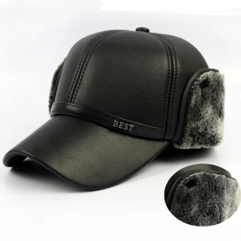 HT647 Warm Winter Leather Fur Baseball Cap Ear Protect Snapback Hat for Women High Quality Winter Hats for Men Solid Russian Hat
HT647 Warm Winter Leather Fur Baseball Cap Ear Protect Snapback Hat for Women High Quality Winter Hats for Men Solid Russian Hat