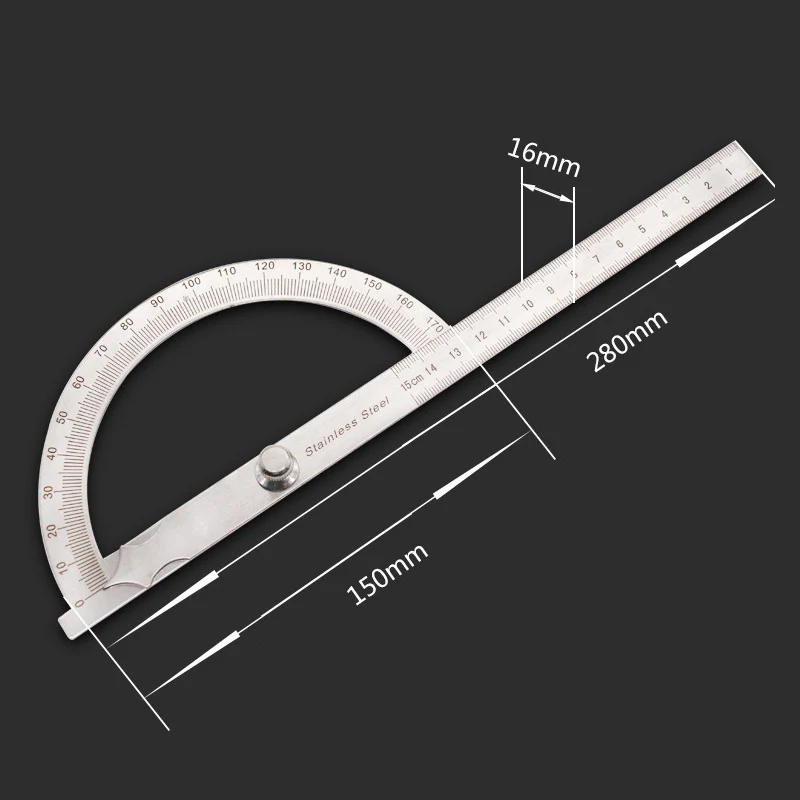 High Quality Stainless Steel Angle Ruler Gauge 180 Degree 0-150mm Adjusting Semicircle Divider Multi-function Protractor
High Quality Stainless Steel Angle Ruler Gauge 180 Degree 0-150mm Adjusting Semicircle Divider Multi-function Protractor