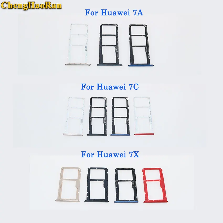 ChengHaoRan For Huawei Honor 7A 7C 7X SIM Card Tray + Nano SIM & Micro S D SIM Card Reader Tray Holder Slot Replacement Parts
ChengHaoRan For Huawei Honor 7A 7C 7X SIM Card Tray + Nano SIM & Micro S D SIM Card Reader Tray Holder Slot Replacement Parts
