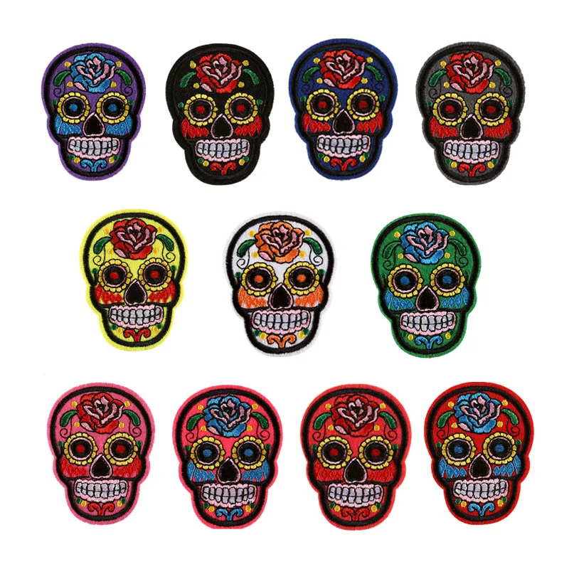Set Of Sugar Skulls Patches For Clothes Embroidered T-Shirt Diy Decoration Parches Ropa 2018 New Sewing Accessories
Set Of Sugar Skulls Patches For Clothes Embroidered T-Shirt Diy Decoration Parches Ropa 2018 New Sewing Accessories
