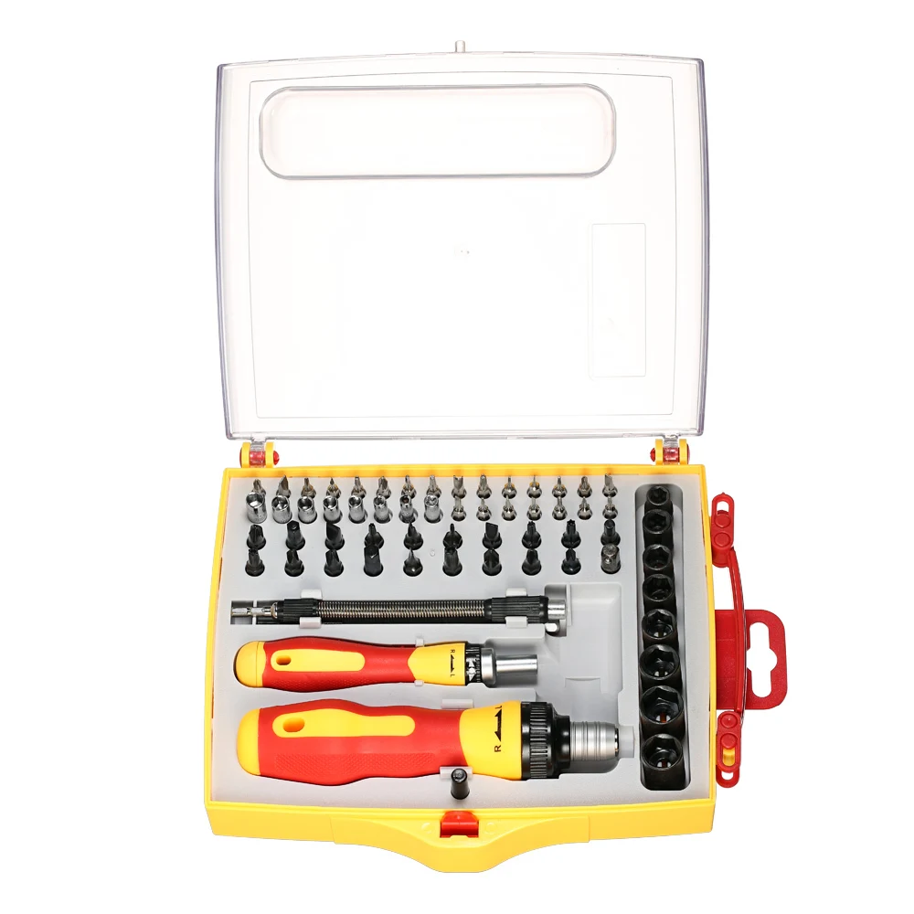 62pcs Multi-functional screwdriver set Sockets Set multitul with Hex Torx Slotted Phillips Bits Electrical Work Repair Tools Kit
62pcs Multi-functional screwdriver set Sockets Set multitul with Hex Torx Slotted Phillips Bits Electrical Work Repair Tools Kit