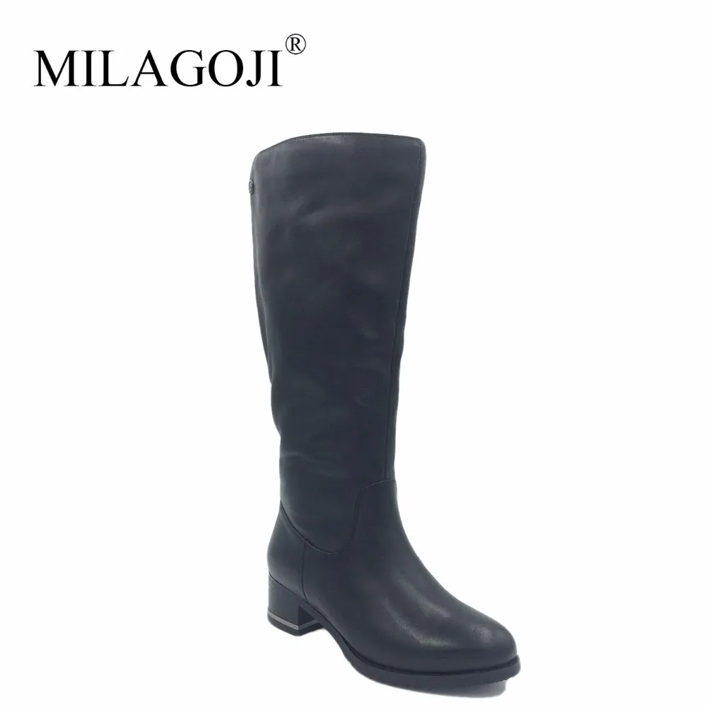 Winter boots For Women Genuine Leather Knee High sheepskin Boots MILAGOJI Wool Fur & Short Plush Brand Women Winter Warm Shoes
Winter boots For Women Genuine Leather Knee High sheepskin Boots MILAGOJI Wool Fur & Short Plush Brand Women Winter Warm Shoes