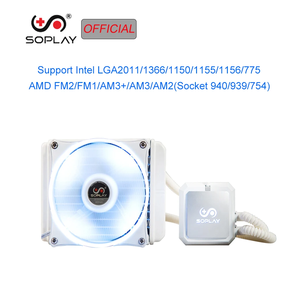SOPLAY Radiator Water Cooling 12CM Fan Cooler White LED Heat Dissipation Fan Support Intel LGA AMD
SOPLAY Radiator Water Cooling 12CM Fan Cooler White LED Heat Dissipation Fan Support Intel LGA AMD
