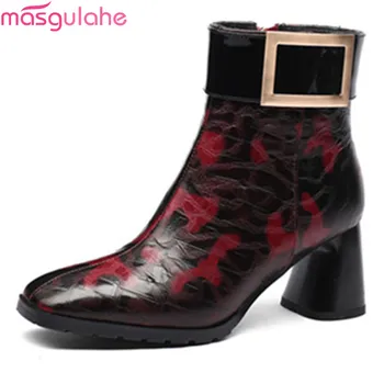 Masgulahe big size 33-43 fashion ankle boots for women square toe zip genuine leather boots thick high heels ladies boots
Masgulahe big size 33-43 fashion ankle boots for women square toe zip genuine leather boots thick high heels ladies boots