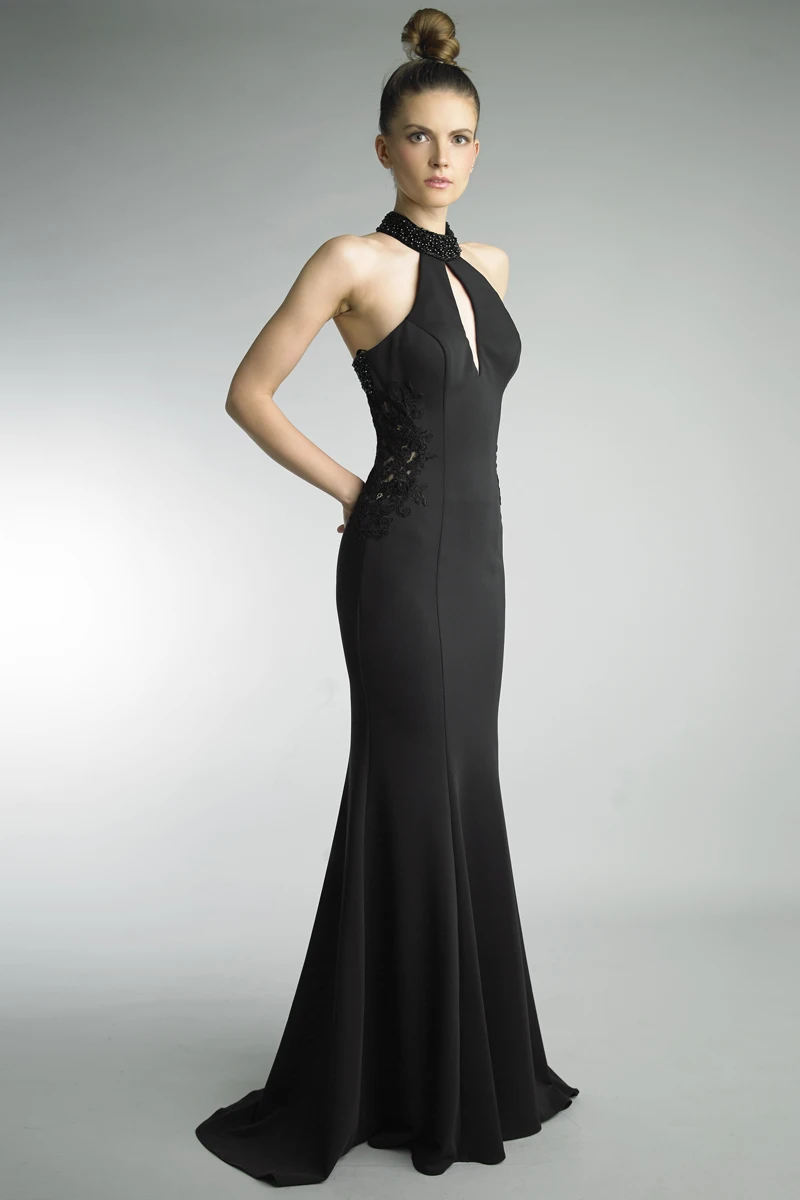 2019 New Black Mermaid Long Evening Dresses Halter Beaded Lace Women Elegant Evening Party Gowns With Sweep Train
2019 New Black Mermaid Long Evening Dresses Halter Beaded Lace Women Elegant Evening Party Gowns With Sweep Train