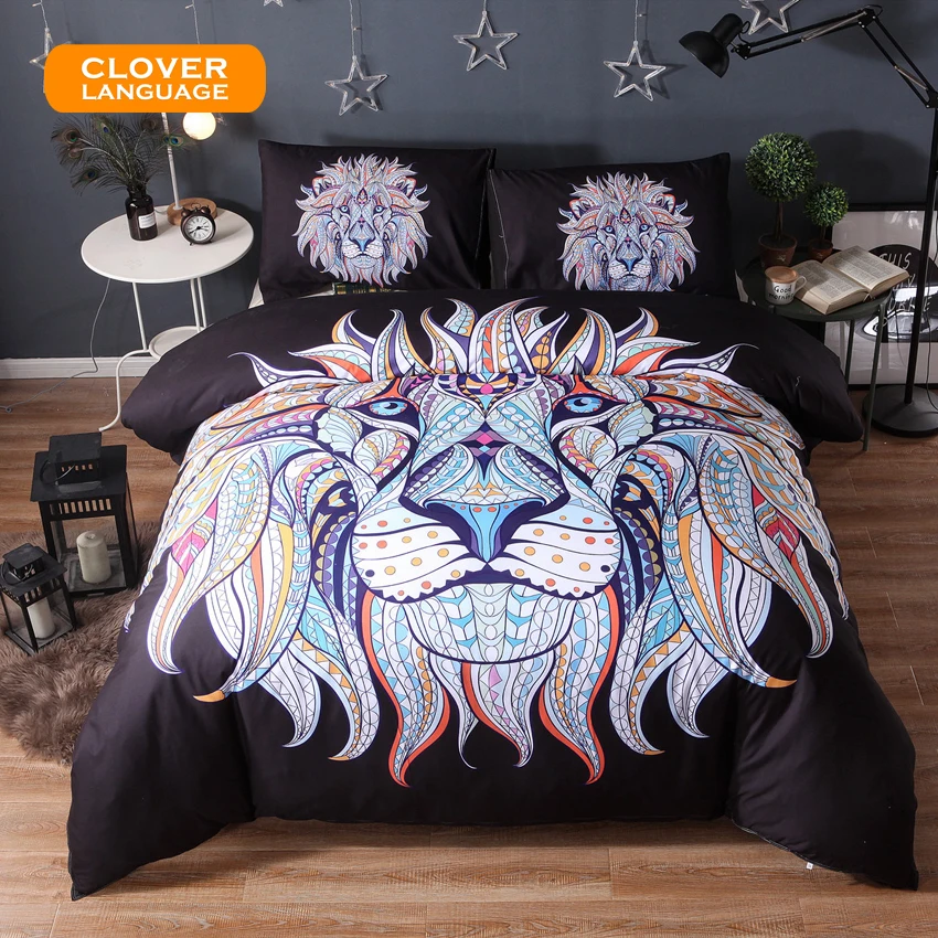 Bohemian Style Bedding Set Lion Head 3pcs Duvet Cover Pillowcases Home Textiles Bedspreads UK Queen King Size
Bohemian Style Bedding Set Lion Head 3pcs Duvet Cover Pillowcases Home Textiles Bedspreads UK Queen King Size