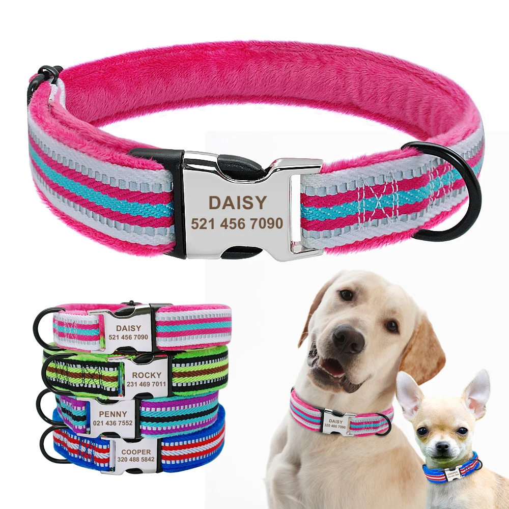 Personalized Dog Collar Reflective Custom Nylon Puppy Small Dog Collars Engraved for Small Medium Large Pet Cat Pitbull
Personalized Dog Collar Reflective Custom Nylon Puppy Small Dog Collars Engraved for Small Medium Large Pet Cat Pitbull